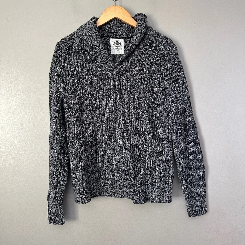Men's Express Gray Shawl Collar Sweater